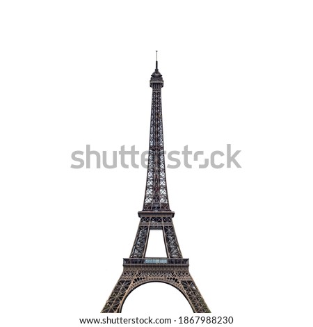 Eiffel Tower (Paris, France) isolated on white background Royalty-Free Stock Photo #1867988230