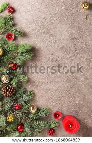 Christmas background with Christmas tree decorated colorful Christmas decorations