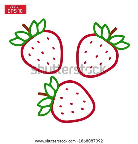 
vector illustration of a strawberry fruit. fresh fruit design, summer theme.