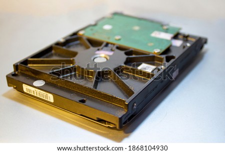 Single 3.5 inch hard disk drive with the bar code on the left side