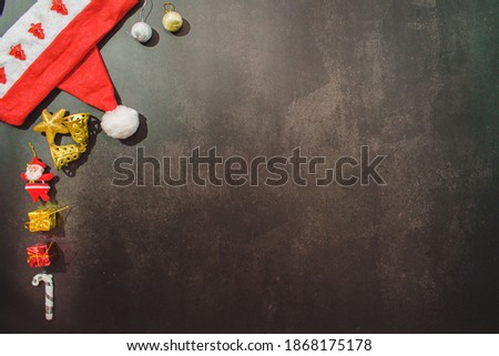 Dark christmas background with christmas decoration