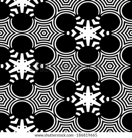 Abstract seamless black and white pattern - vector illustration 