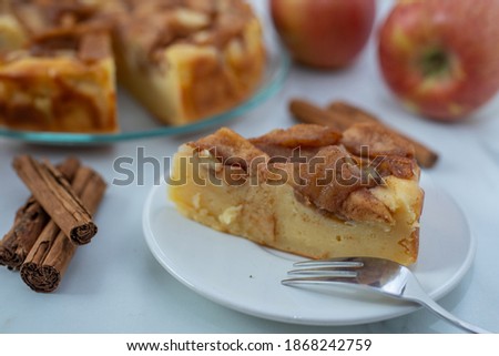 apple ricotta pie with cinnamon