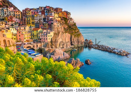 Cinque Terre, Italy - italian coast landscape Royalty-Free Stock Photo #186828755