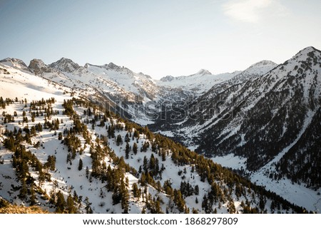 
Snowy Spanish mountain tops in winter Royalty-Free Stock Photo #1868297809