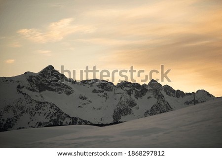 
Snowy Spanish mountain tops in winter Royalty-Free Stock Photo #1868297812