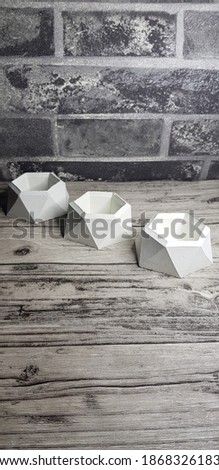 White Cement Planter Hexagonal Polygonal