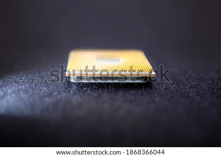 processor for a computer, replaceable plastic part of a modern gadget, photography with shallow depth of field, human brain concept