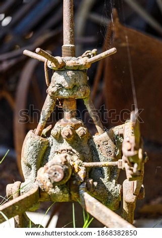 Detail on a derelict agricultural machine mechanism
