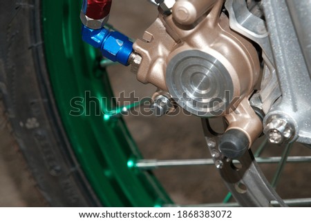 Close-up motorcycle disc brake pump