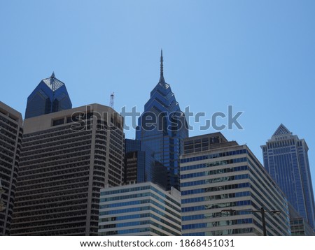 Philadelphia's business district on a clear summer day.