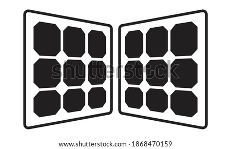Flat icon a two solar panel for apps or website