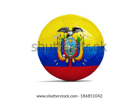 Soccer balls with teams flags, Football Brazil 2014. Group E, ecuador