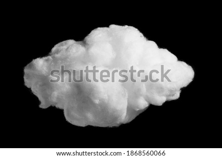 White cotton wool cloud on black background close-up, Element for design and your template Royalty-Free Stock Photo #1868560066