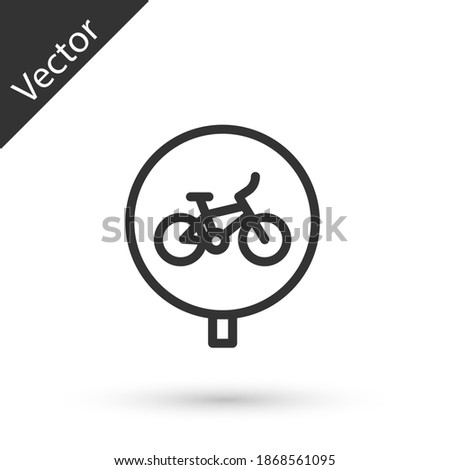 Grey line Bicycle icon isolated on white background. Bike race. Extreme sport. Sport equipment. Vector.