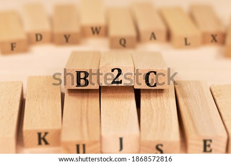 B2C Business To Consumer word on wood blocks. business concept