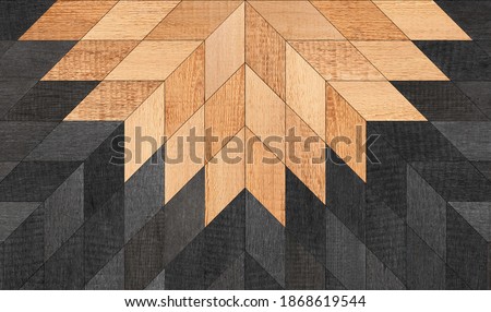Wood texture background. Wooden floor made of scraps of boards. Rough wooden surface.