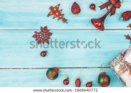 Christmas and Happy new year on background, new year gift concept