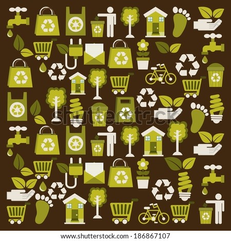 Ecology design over brown background, vector illustration