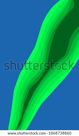 blue background, with green abstract waves, a subtle and soft color blend,