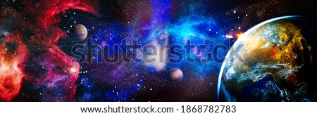 Planet Earth seen from space, planets, stars and galaxies in outer space showing the beauty of space exploration. This image elements furnished by NASA.