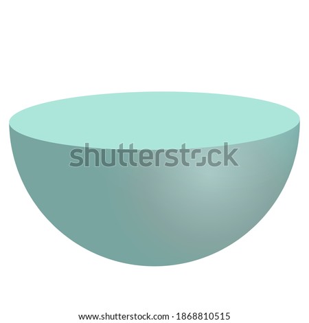 Vector illustration of hemisphere isolated on white. Blue 3d hemisphere 3d for icon, print, geometry design. Hemisphere  clipart. Solid shape Royalty-Free Stock Photo #1868810515
