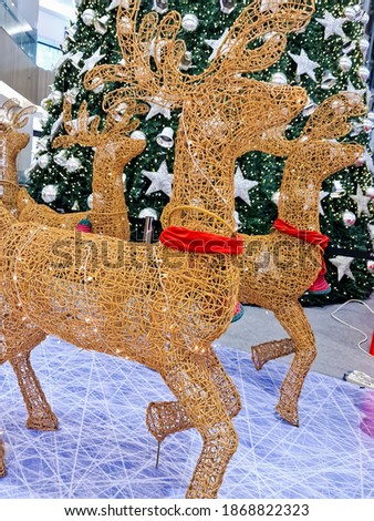 Dummy santa claus reindeer carriage