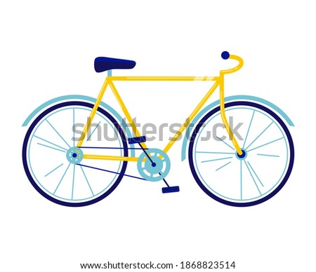 Bicycle - illustration in flat style.
Yellow Bicycle isolated on white background