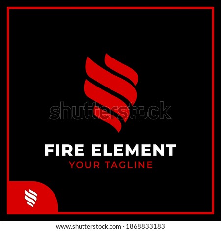 Simple Fire Element - Red Logo Concept