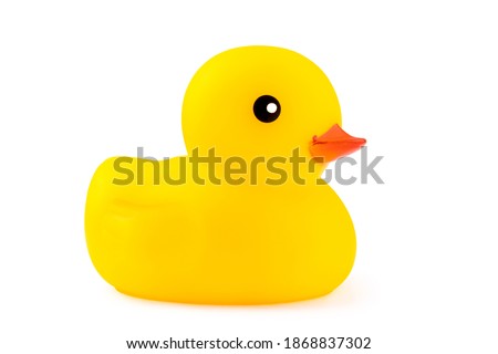 toy Yellow duck with Red beak, isolate on a white background 