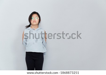 Beautiful asian girl on white background isolated