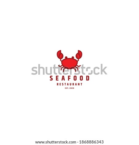 logo with animal concept, icon logo with line art crab