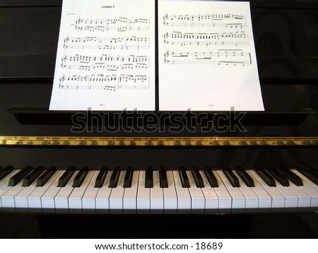 Piano with piano score composition