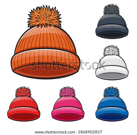 Vector winter hat cartoon illustration