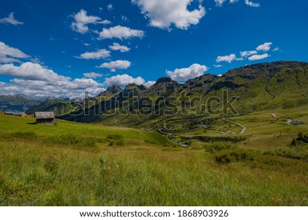 Beautiful landscape of Pass Pordoi Italy 
