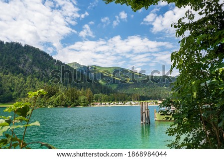 lake in the mountains Achensee austria, Lake Achen is a lake north of Jenbach in Tyrol Royalty-Free Stock Photo #1868984044