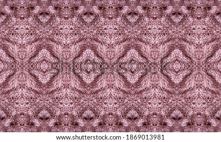Decorative seamless pattern with knitted relief ornament. Print for fabric and home textile