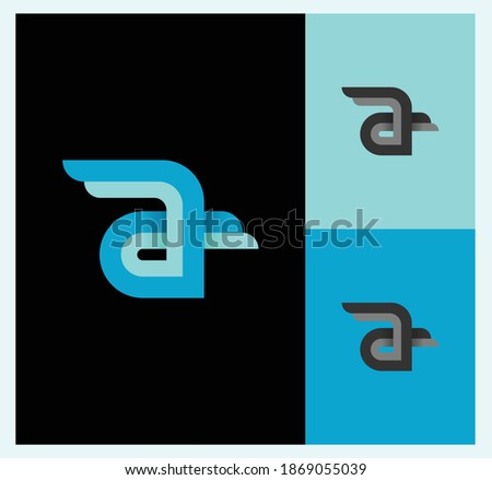 Letter A or AA logo design. blue A and A type icon