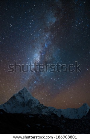 Milky way over Mt. Ama Dablam, Everest region, Nepal