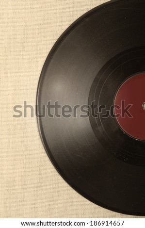 Old vinyl record closeup