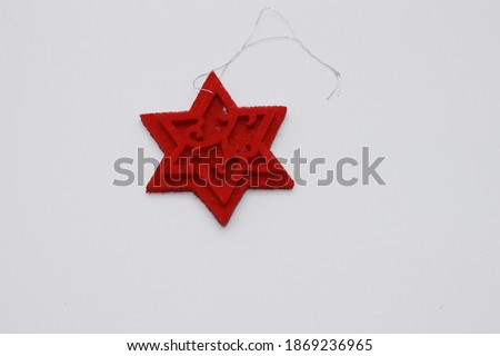 Red stars isolated on white background.Christmas decoration. New year and christmas concept.