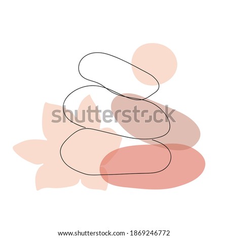 Abstract image of stones and a flower.