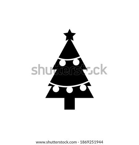 Christmas tree line icon, decorated conifer outline and filled vector sign, linear and full pictogram isolated on white, logo illustration