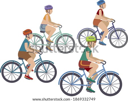 Group touring in bikes - illustration