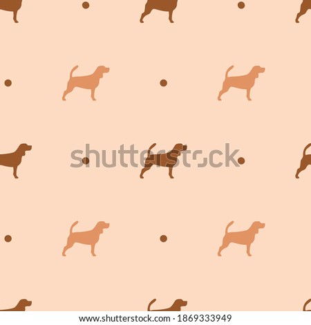 Cute dog seamless pattern. Beagle texture. Minimalistic vector background with a small dog.