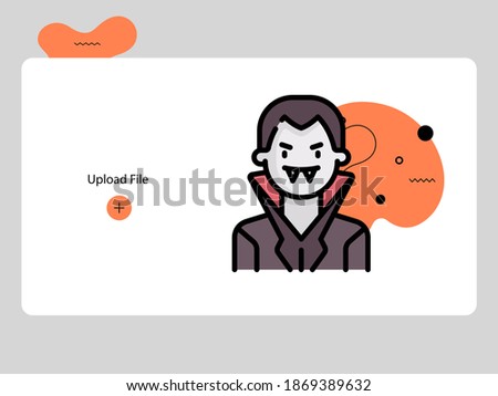 Flat avatar icon of a person. vampire face vector illustration for user profile. Round colored cartoon portrait