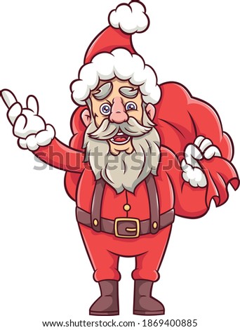 Happy Santa Claus cartoon vector Royalty-Free Stock Photo #1869400885