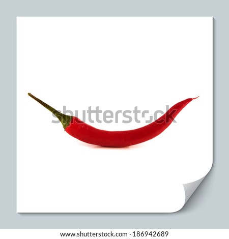 Red chili hot pepper on white background. Isolated healthy vegetable.