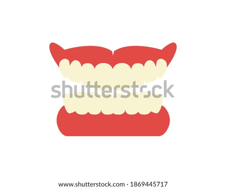 Vector illustration of dentures. Dentist. dental clinic.