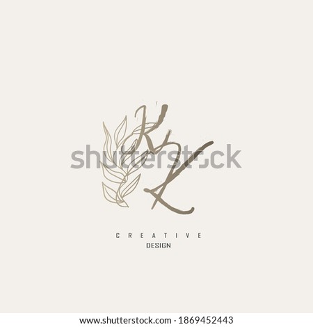 logo kk, a beauty logo inspired by organic leaves for beauty